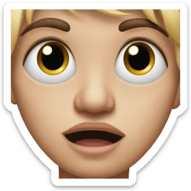 cross eyed, blushing sticker