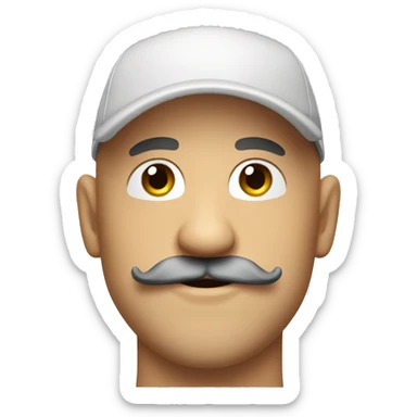 Winking bald guy with baseball cap n beard n mustache  sticker