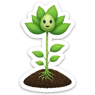Sprout with no face just a sprout from a seed  sticker