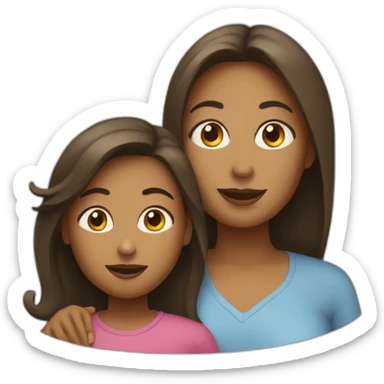 Mom and daughter sticker