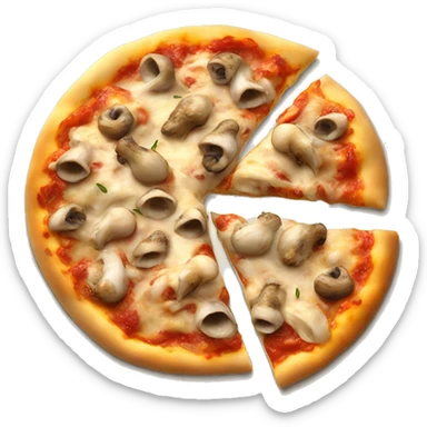 Pizza Verace bianca con pollo e funghi sticker