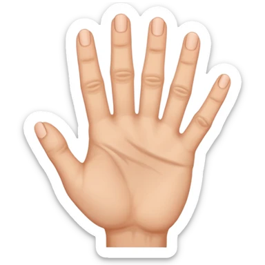 hand from the top with five fingers, make man hand sticker