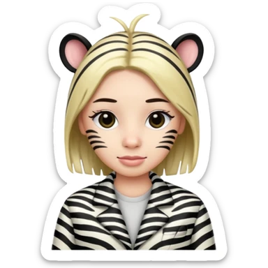 zebra Patterned Clothes  sticker