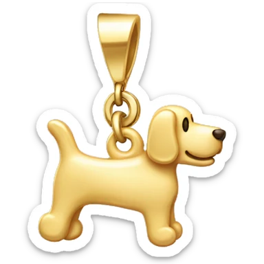 a golden bone shaped pendant for a dog  sticker