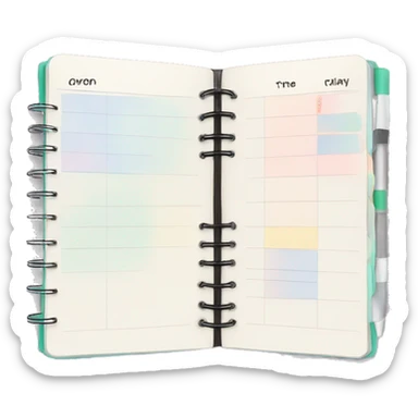 Light color planner with notes  sticker