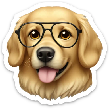 Golden retriever glasses sticker