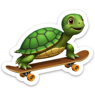 turtle skateboarding sticker