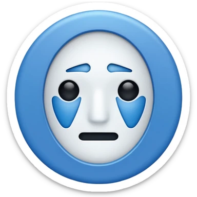 Blue circle with irregularities on it on it is boundaries and it should have a white tick no face sticker