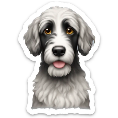 Please create a bernadoodle with black head sticker