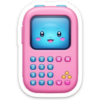 Tamagotchi ios app skeuomorphic, pink sticker