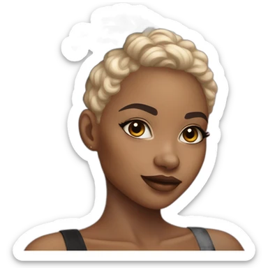 Pretty light skin black girl instagram model sticker