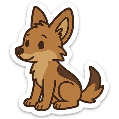 flat toon coyote pup sticker