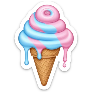 Melted pastel ice cream sticker