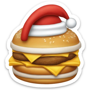 fast food item with santa clause hat sticker