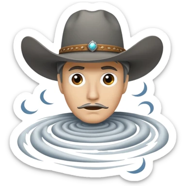 Hurricane wearing a cowboy hat sticker