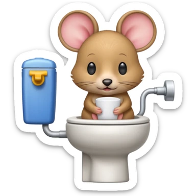 Una ratita sentada en el wc sticker