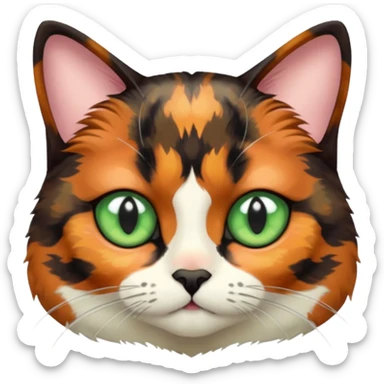 dark tortoiseshell cat pastel green eyes sticker