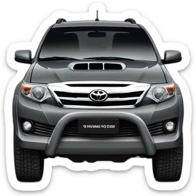 Car model Toyota fortuner 2012 Grey with black matt grill sticker
