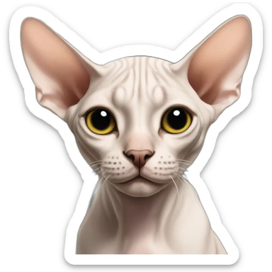 sphynx cat with black spot on the bridge of his nose sticker