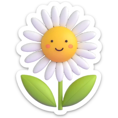 Cute realistic daisy  sticker