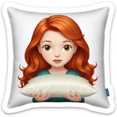 sleeping beauty The redhead white girl with a silk pillow sticker