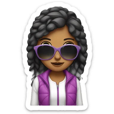 A girl with sunglass sticker