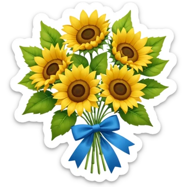 bouquet of 5 sunflower and bow tie sticker