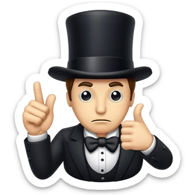 thumbs down with a tophat sticker
