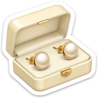 Earrings (in box, front view) – Ivory, no need to add face or emoji sticker