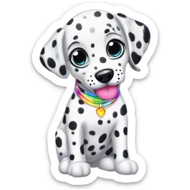 lisa frank rainbow dalmatian puppy sticker