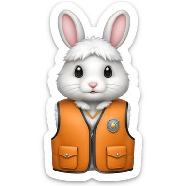 rabbit wearing bullet proof sticker