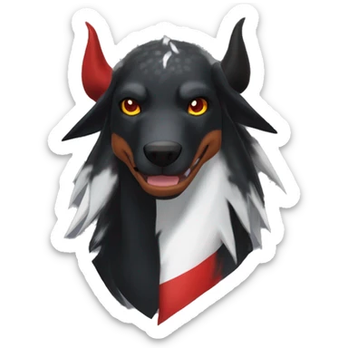 Black Cool Edgy Nargacuga-Houndoom-Fakémon  with White and Red Edgy markings sticker