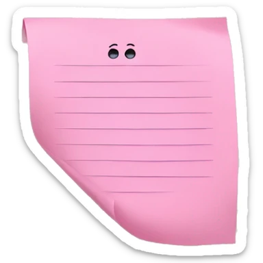 Pink paper list sticker