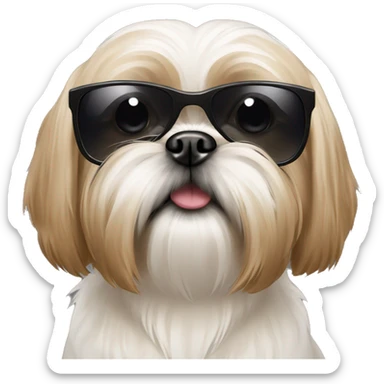 Tan Shih Tzu with dark sunglasses sticker