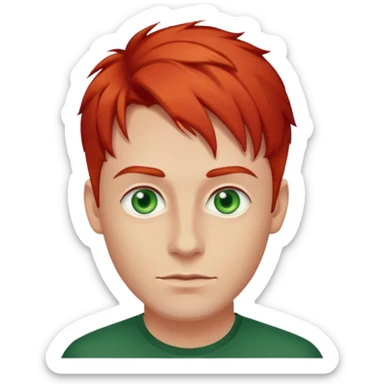 hombre de 30 anos con el pelo pelirrojo y ojos verdes sticker