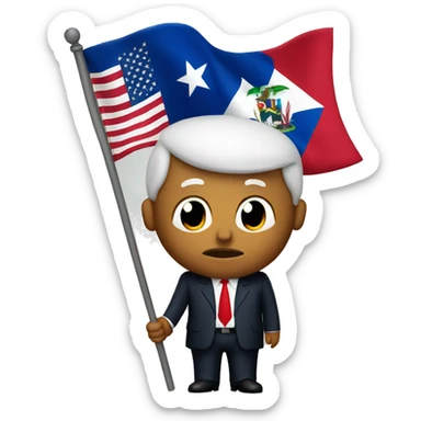 Donald Trump with a Dominican Republic Flag sticker