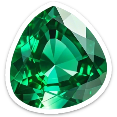 Cinematic Realistic Emerald Emoji, Deep and lush, with a vibrant green hue that catches light, creating a brilliant, sparkling effect across its polished surface. The facets of the gem catch the light in rich, deep reflections, radiating a sense of luxury and nature. Soft glowing outline, capturing the essence of natural beauty and timeless elegance in a vivid emerald. sticker