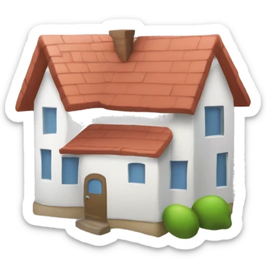 emoji for a page related to home documents. The emoji should include a house icon and a stack of paper or a single document with a visible home symbol on it.  sticker