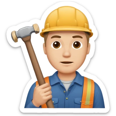 Men with a hammer and a nail sticker