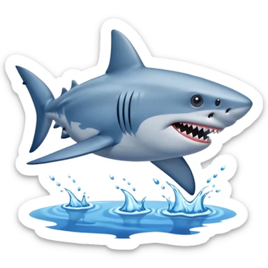 A shark with blue shoes on land near water not in it sticker