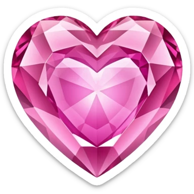 pink crystal heart sticker
