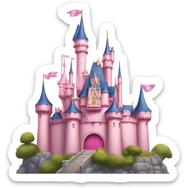 Pink Disney castle Minnie mouse sticker