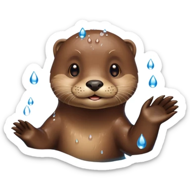 swimming otter sticker