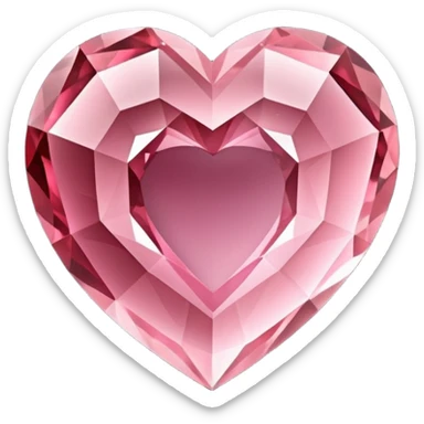 Hyperrealistic heart shaped detailed isolated Garnet Rose Quartz crystal, 8k hd, 600 dpi sticker