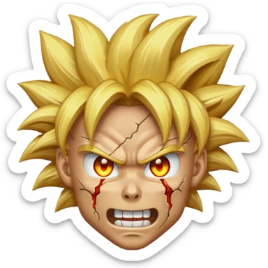 A super Saiyan Goku skull head emoji sticker