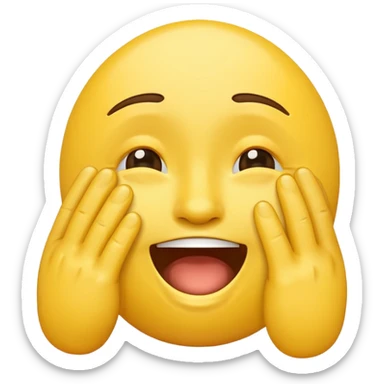 laughing/crying emoji with hand over eyes sticker