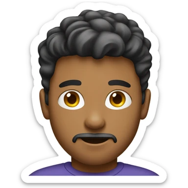 Young mixed man with a goatee wearing a collared t shirt sticker