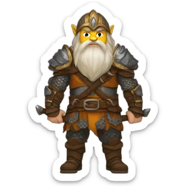 Fantasy dwarf warrior sticker