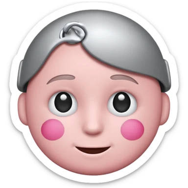 Make me a normal blush emoji with a gooner tag on top of the head (paperclip) and without the eyebrows of it apple style keep it sticker