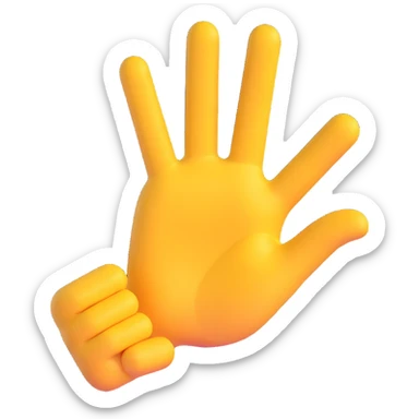 hand making the 'OK' gesture, classic yellow 3D emoji style sticker